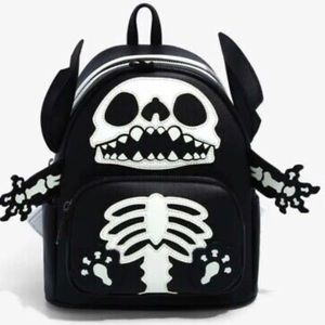 BNWT Glow in the Dark Stitch Skeleton Loungefly backpack
